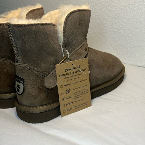 NWT BearPaw Imani seal brown Women’s Size 9 Ankle Boots warm shoes never wet - Picture 4 of 7